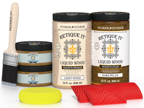 Large Dark Pecan Wood'n Finish Kit by Retique It® for multi-purpose wood finishing and refinishing projects.