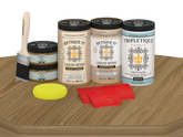 Large Pickled Oak Wood'n Finish Kit by Retique It® for interior top coat, featuring wood finish and application tools.