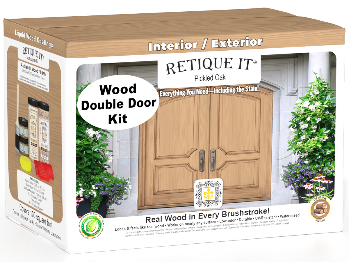 Wood'n Finish Front Door Kit (Double) - Pickled Oak — box hero