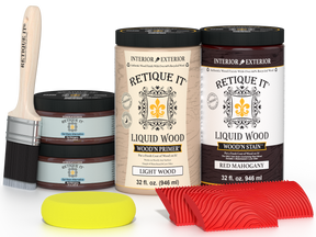 Large Red Mahogany Wood'n Finish Kit by Retique It® for multi-purpose wood finishing projects, shown in the image.