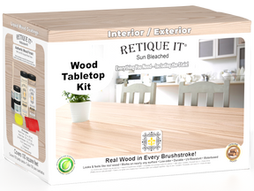 Retique It® Wood'n Finish Kit for tabletops, Sun Bleached large kit with wood finish products for furniture restoration.