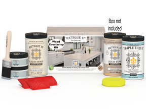 Sun bleached wood countertop kit from Retique It® Full Kitchen Countertop Kit in natural wood finish.