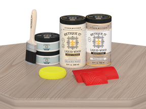 Large Sun Bleached Wood'n Kit by Retique It® for multi-purpose wood finishing, shown on a table.