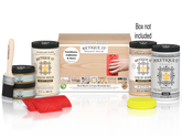 Retique It Wood'n Finish Kit in Walnut, featuring wood stain and finishing tools, displayed in a box for easy application.