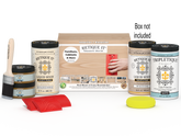 Large White Oak Wood'n Finish Kit by Retique It with interior top coat and applicator brush in a white box.