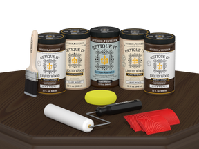 Black Walnut Wood'n Cabinet Kit with 24 grained doors, featuring Retique It® stain for a natural wood finish.