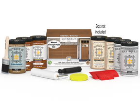 Wood'n Door Kit (Front & Garage Door) - Cedar — Matte kit contents with door box