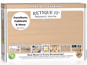 Retique It® Multi-purpose Smooth Finish Kit in White Oak for exterior top coat, featuring a sleek matte wood finish.