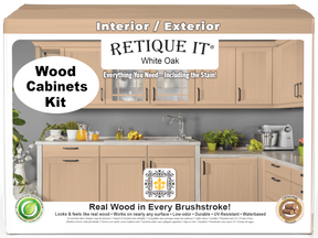 White oak Wood'n Cabinet Kit with 48 smooth doors by Retique It® for stained wood cabinet projects.