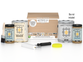 Retique It Multi-purpose Smooth Finish Kit in White Oak for exterior wood projects, includes four large top coat bottles.