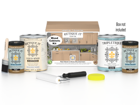 Retique It® Wood'n Cabinet Kit with 48 white oak doors, smooth finish, stain options, ideal for kitchen or bathroom cabinets.