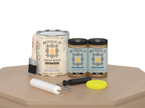 Retique It® White Oak Multi-purpose Smooth Finish Kit with four large containers, suitable for wood finishing projects.
