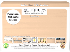 Retique It® Multi-purpose Smooth Finish Kit (Large) in White Oak with exterior top coat and matte finish, shown in box front image.