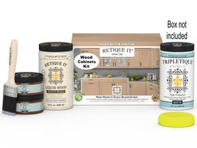 Retique It® Wood'n Cabinet Kit with 12 white oak doors, smooth finish, stain options, ideal for kitchen or bathroom cabinetry.
