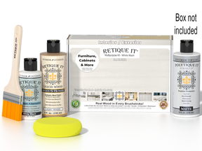 Retique It® Wood'n Finish Kit in White Wash for exterior top coat, smooth matte finish on wood surfaces.
