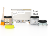 Retique It® Multi-purpose Smooth Finish Kit in white wash for exterior wood top coat, includes application tools and instructions.