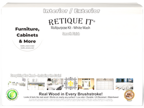 Retique It® Wood'n Cabinet Kit with 12 white wash doors, smooth stain finish for cabinetry or furniture.