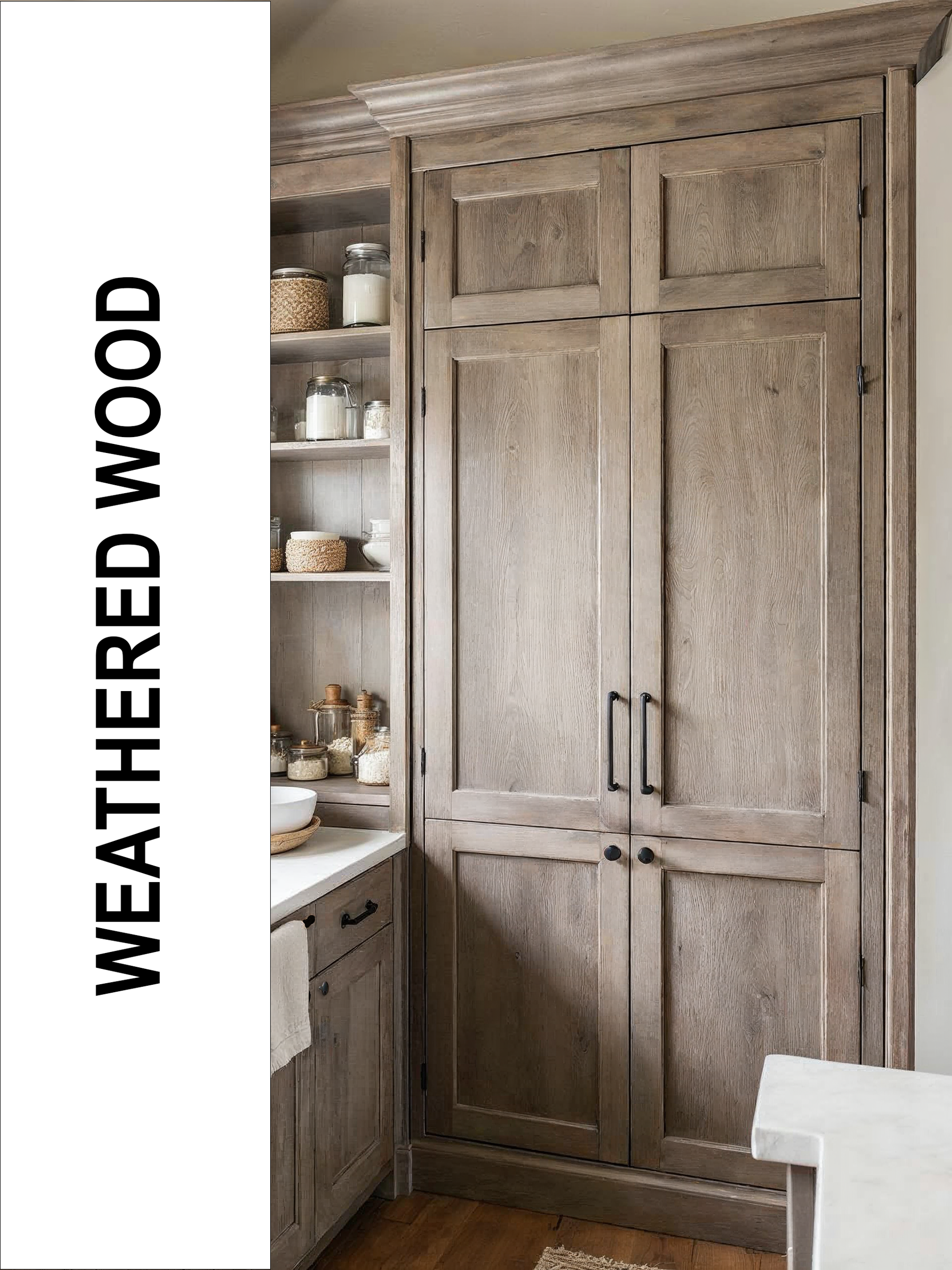 Weathered Wood finish kit from Retique It® for wood furniture and accents, featuring a smooth, weathered wood look.