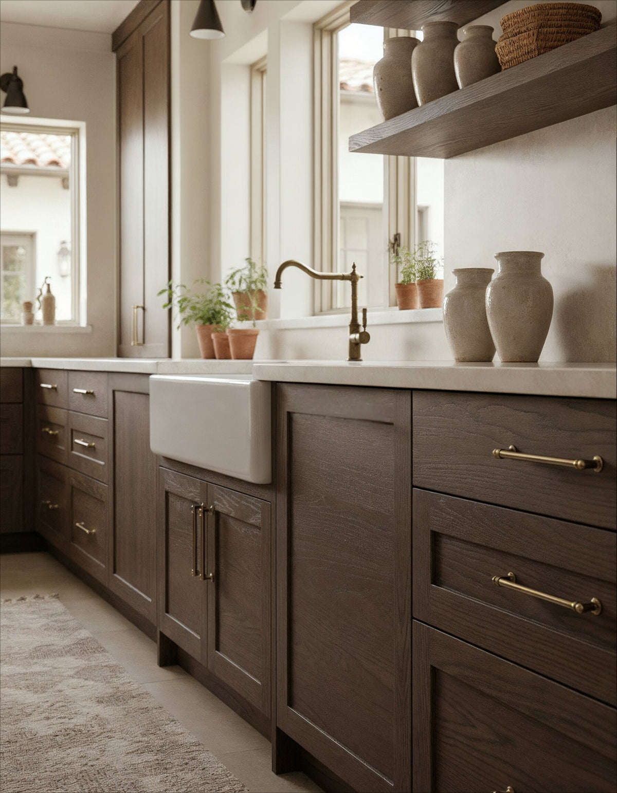 Large Black Walnut Wood'n Finish Kit for interior top coating, featuring rustic wood surfaces and application tools.