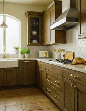 Large Dark Pecan Wood'n Finish Kit by Retique It® for interior wood projects, featuring a rustic black walnut kitchen surface.