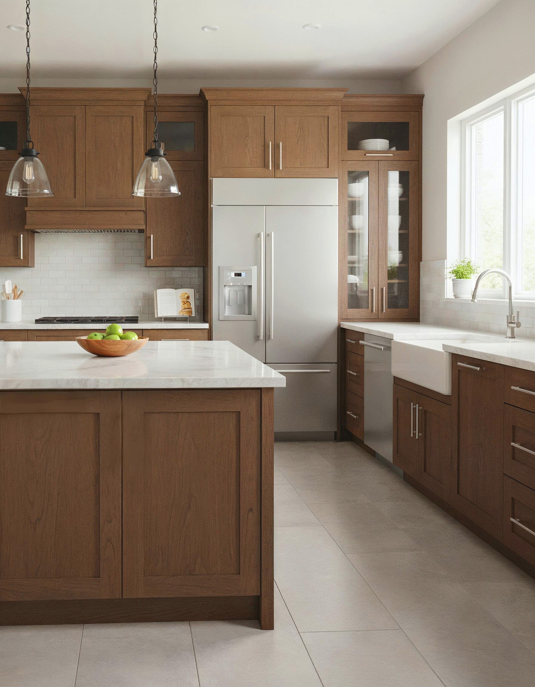 Dark oak weathered Wood'n Cabinet Kit by Retique It® with 24 grained cabinet doors for a stylish kitchen upgrade.