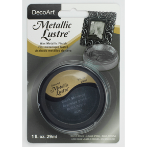 DecoArt Metallic Lustre in Champagne Ice, 1 oz bottle, shiny metallic craft paint with a lustrous finish.