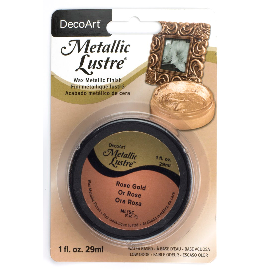 DecoArt Metallic Lustre in Champagne Ice, 1 oz metallic paint with a shimmering champagne color and lustrous finish.