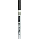 Silver opaque glass paint markers by DecoArt, featuring a fine tip for detailed decorating on glass surfaces.