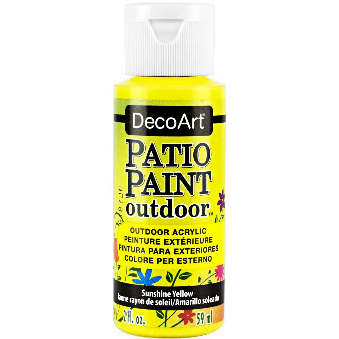 DecoArt Vintage Rose Patio Paint Outdoor Acrylic Paint in 2 oz bottle for outdoor craft projects and furniture.