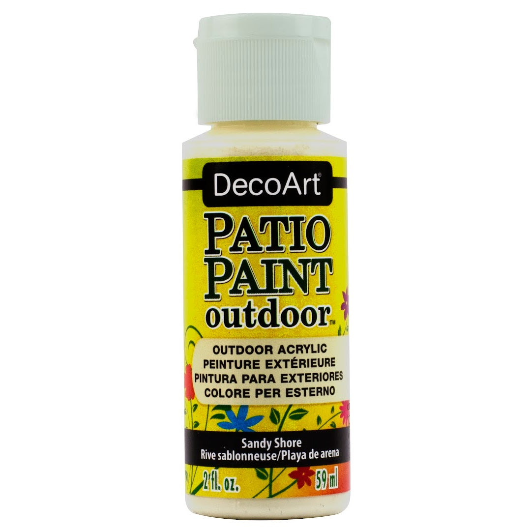 DecoArt Vintage Rose outdoor acrylic patio paint in a 2 oz bottle, ideal for outdoor furniture and surfaces.