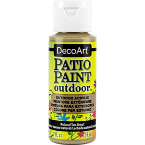DecoArt Vintage Rose outdoor acrylic patio paint in a 2 oz bottle, ideal for outdoor furniture and garden decor.