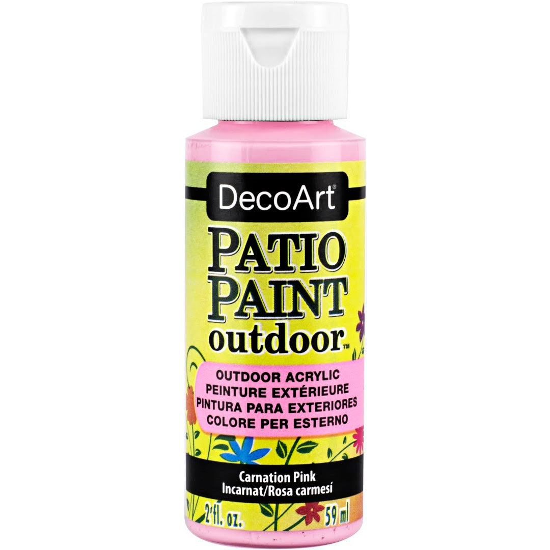 DecoArt Vintage Rose outdoor acrylic patio paint in 2 oz bottle for outdoor furniture and surfaces.