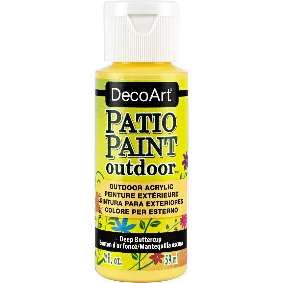 DecoArt Vintage Rose outdoor acrylic patio paint in 2 oz bottle, ideal for garden furniture and outdoor craft projects