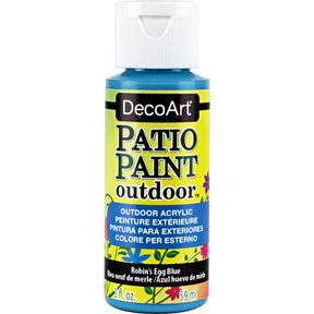 DecoArt Vintage Rose outdoor acrylic patio paint in 2 oz bottle, suitable for outdoor furniture and surface decoration.