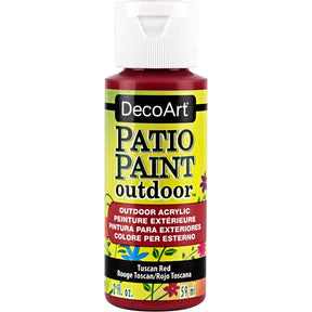 DecoArt Vintage Rose outdoor acrylic patio paint in 2 oz bottle for garden furniture and outdoor decor.