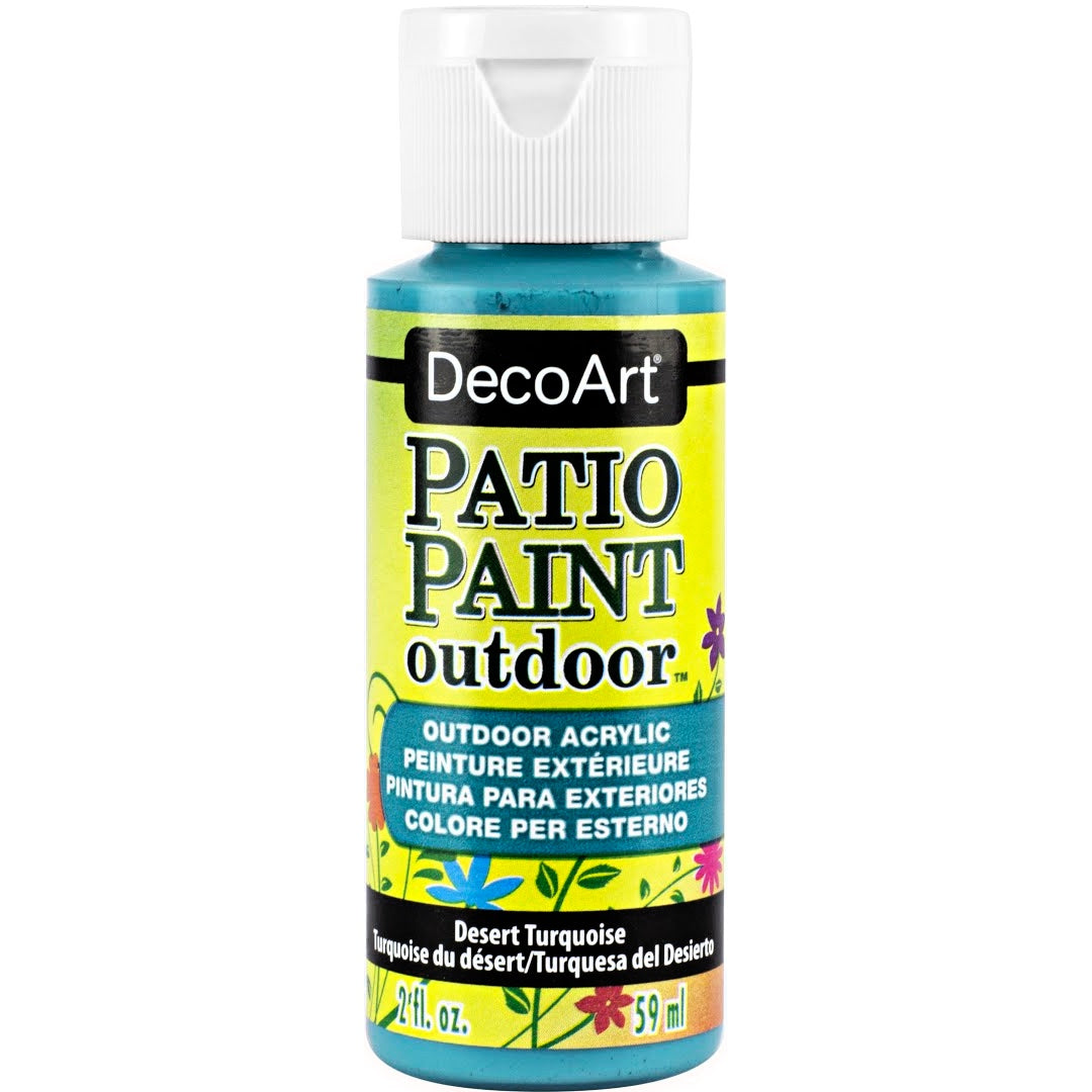 DecoArt Vintage Rose outdoor acrylic patio paint jar with 2 oz size, suitable for garden furniture and outdoor décor.