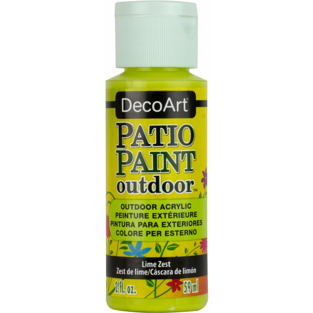 DecoArt Patio Paint Outdoor Acrylic Paint in Vintage Rose 2 oz jar for outdoor crafts and furniture.