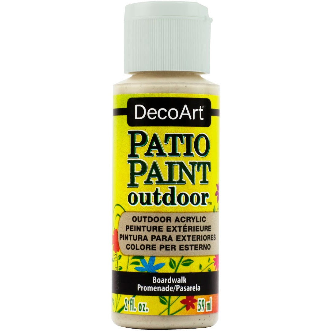 DecoArt Patio Paint outdoor acrylic paint in vintage rose color, 2 oz bottle for outdoor furniture and garden projects