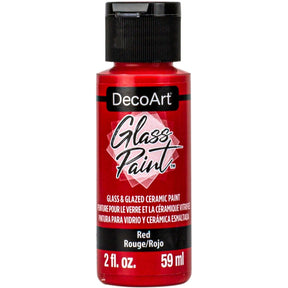 White DecoArt Glass Paint in a 2 oz bottle, suitable for decorating and adding color to glass surfaces.