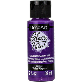 DecoArt Glass Paint in white, 2 oz bottle, suitable for decorating and designing on glass surfaces.