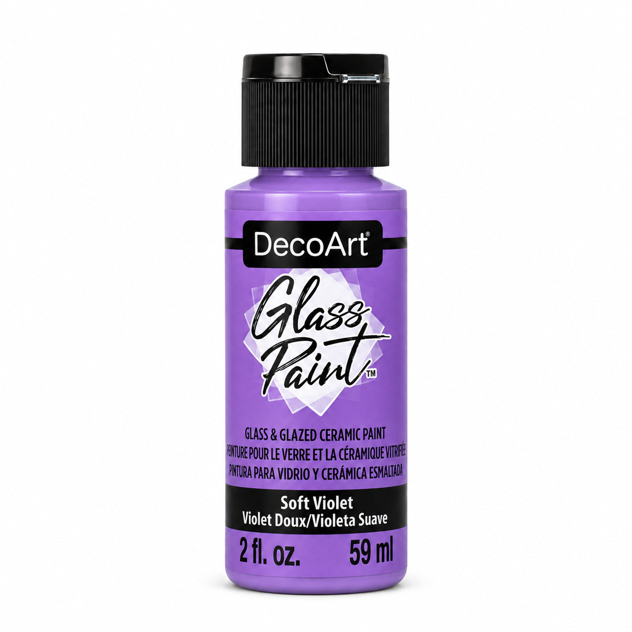 DecoArt Glass Paint in Soft Violet, 2-ounce bottle shown on a white background