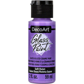 White DecoArt Glass Paint in a 2 oz bottle, ideal for decorating and customizing glass surfaces with vibrant, opaque color.