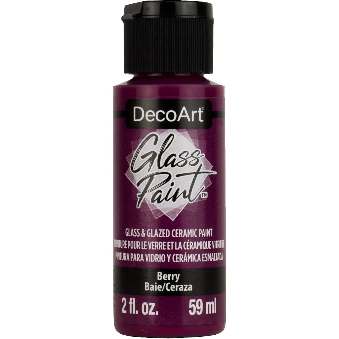 White DecoArt Glass Paint in a 2 oz bottle, suitable for decorating and adding color to glass surfaces.