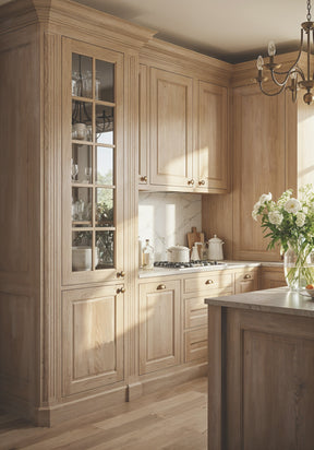 French Oak Wood'n Cabinet Kit with 24 grained cabinet doors and stains by Retique It for kitchen renovation.