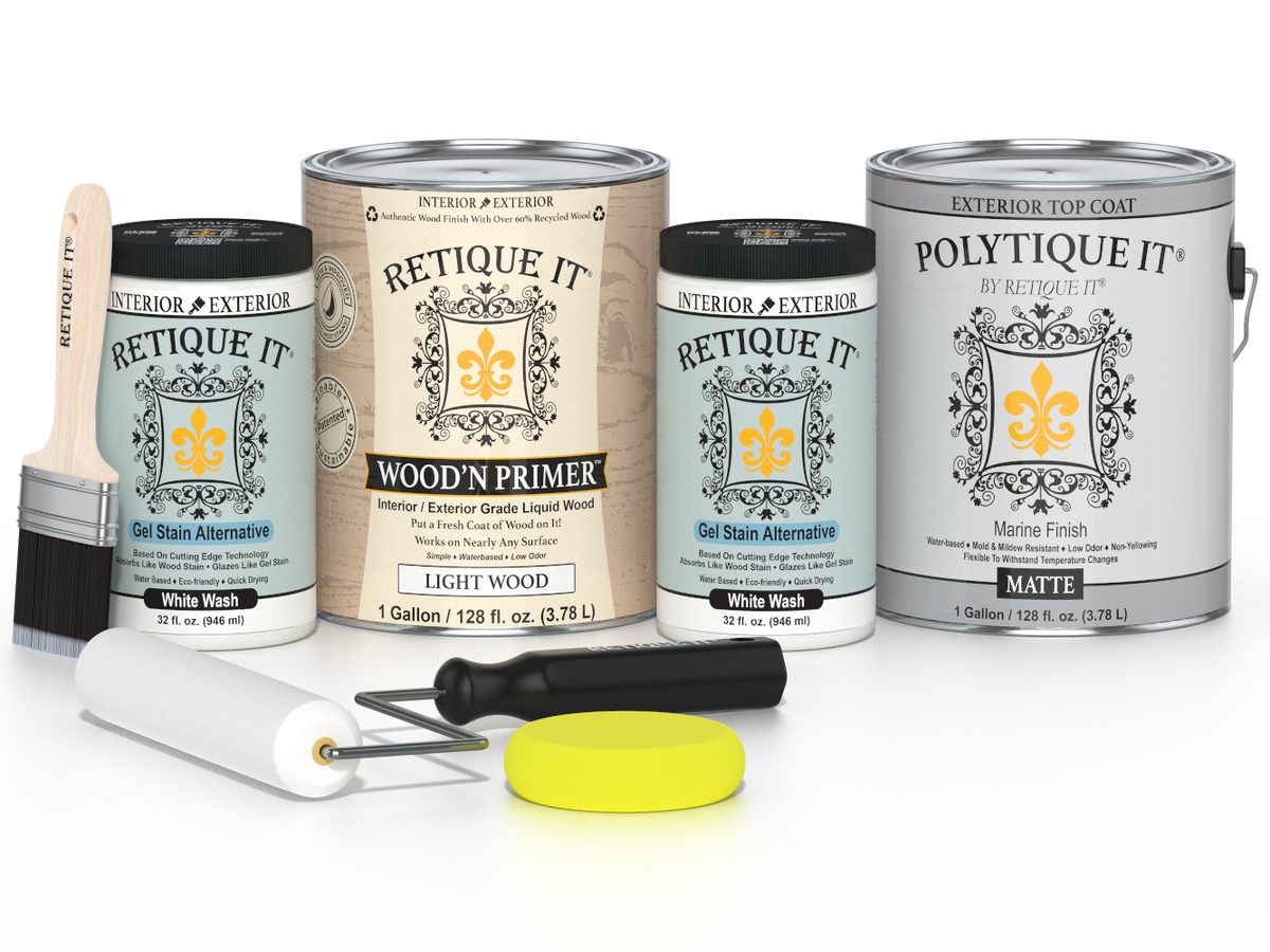 Multi-purpose Smooth Finish Kit (4x Lg) - White Wash - Exterior Top Coat