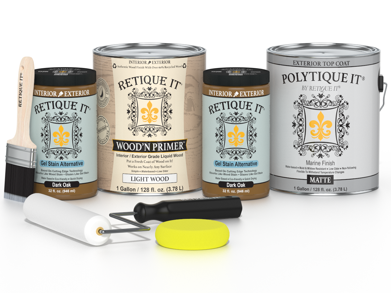 Multi-purpose Smooth Wood'n Finish Kit (4x Lg) - Dark Oak - Exterior Top Coat