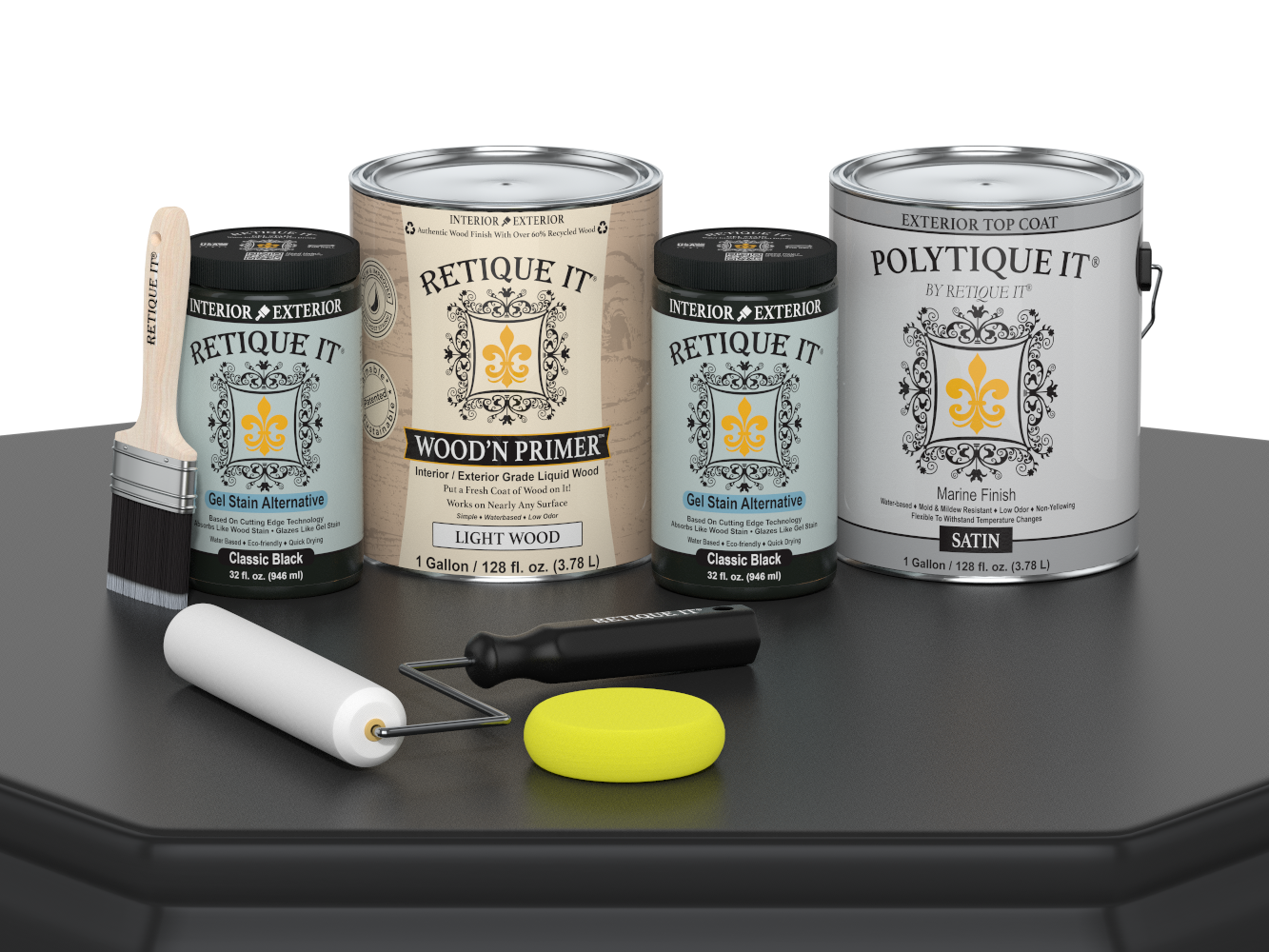 Multi-purpose Smooth Finish Kit (4x Lg) - Classic Black - Exterior Top Coat