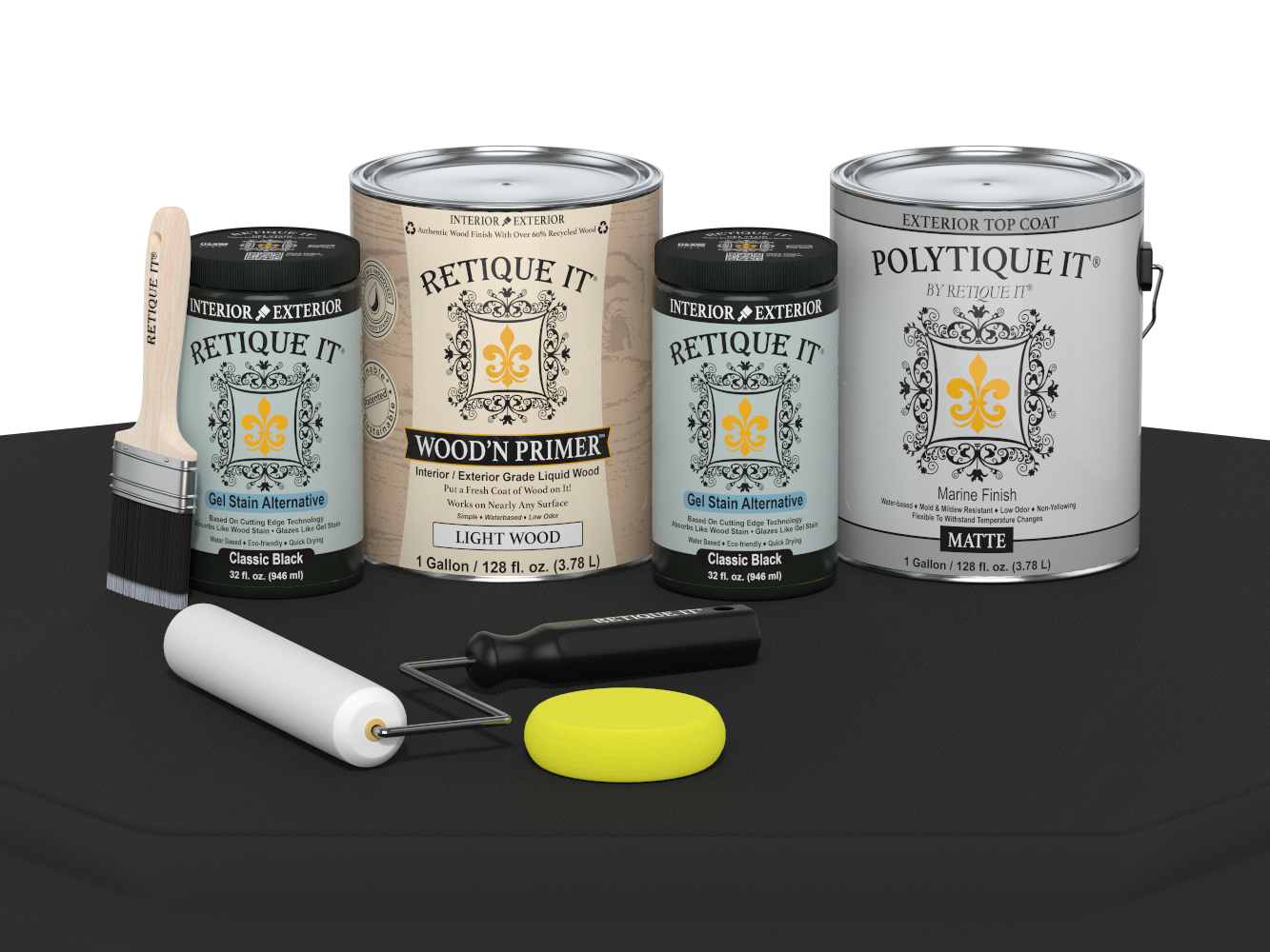 Multi-purpose Smooth Finish Kit (4x Lg) - Classic Black - Exterior Top Coat