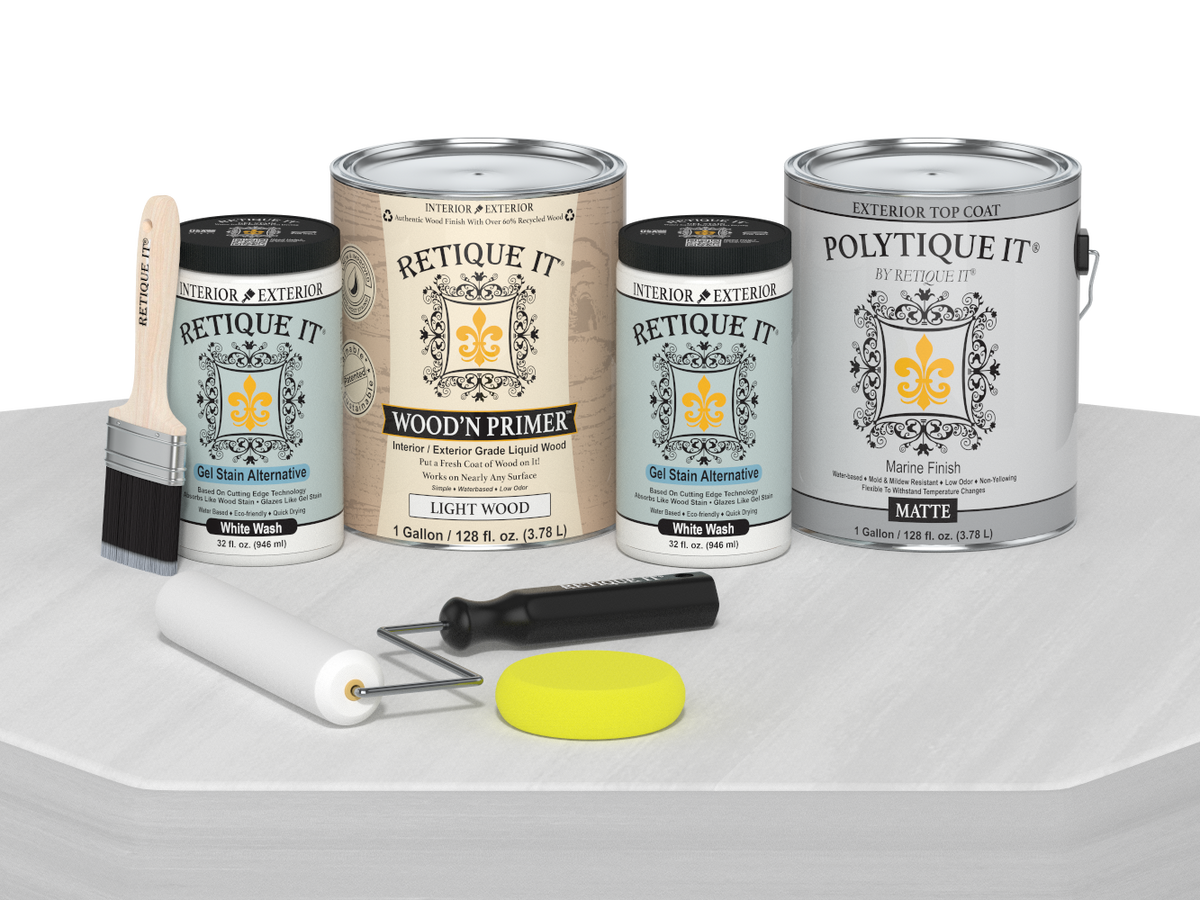 Multi-purpose Smooth Finish Kit (4x Lg) - White Wash - Exterior Top Coat