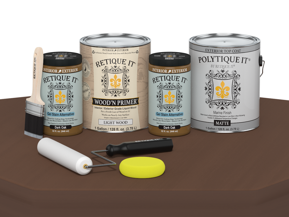 Multi-purpose Smooth Wood'n Finish Kit (4x Lg) - Dark Oak - Exterior Top Coat